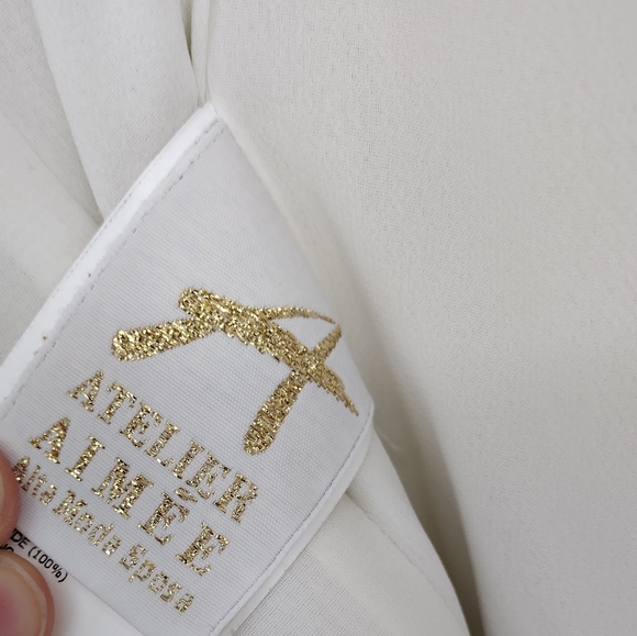 Atelier Aimee strapless beaded floral wedding gown roses ruched size 2 size 4 - Picture 10 of 14